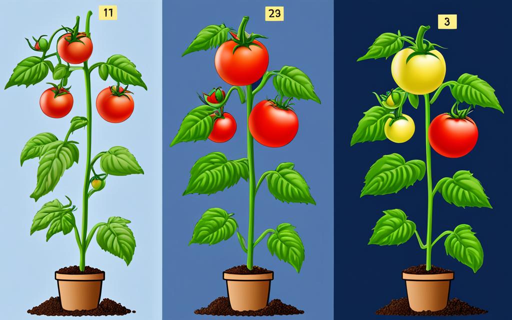 Tomato plant growth stages