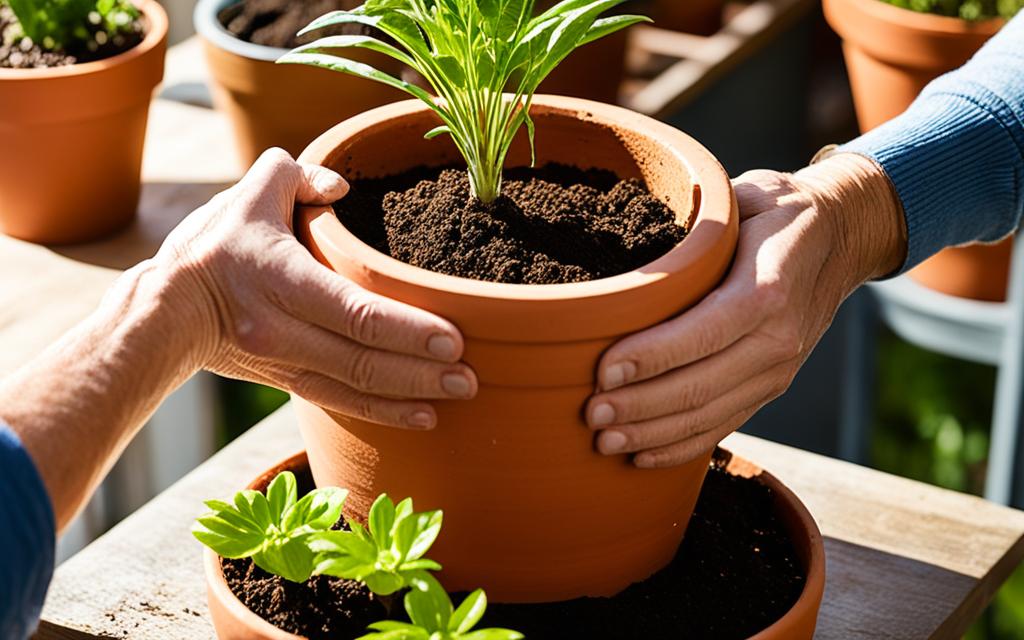 how to plant a plant in a big pot